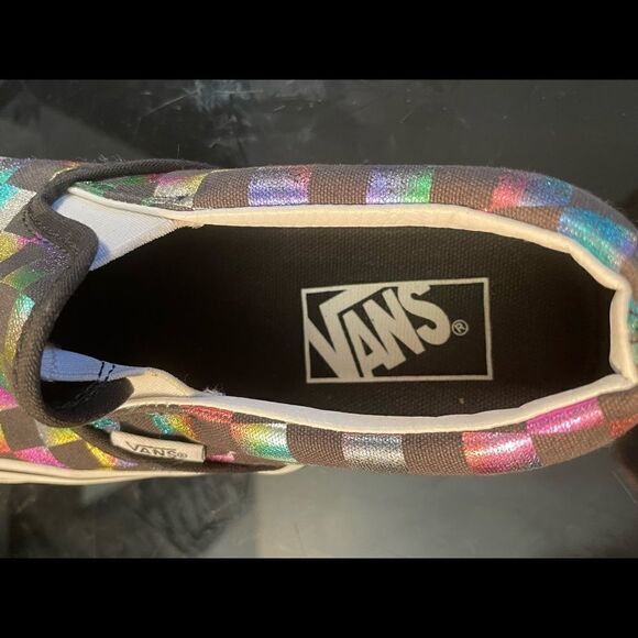 Vans Off the Wall Multicolored Foil Sneakers Slip On Shoes Size Men 5 Wom 6.5 - Picture 9 of 10